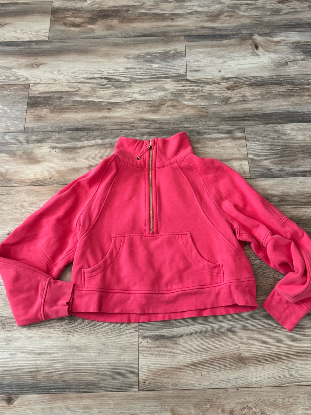 Lululemon Scuba Oversized Funnel-Neck Half Zip Coral Pink Gold Medium Large - Picture 4 of 12